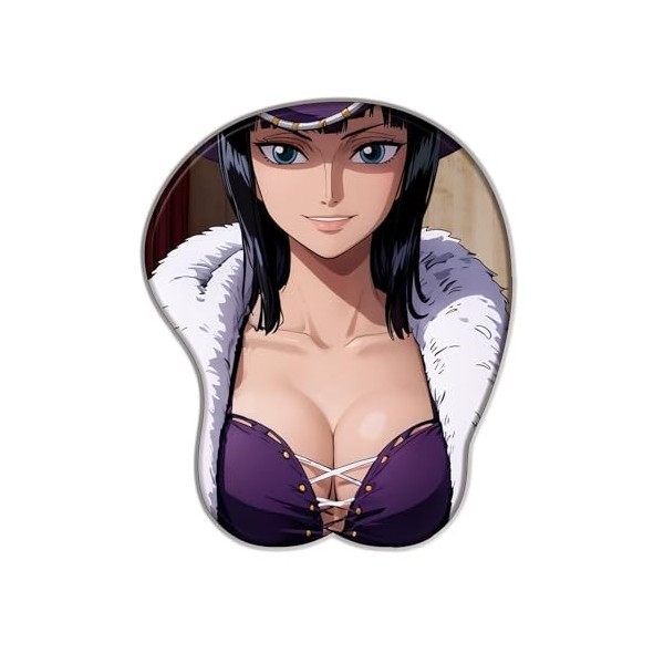 One Piece Nico·Robin 3D Tapis de Souris de Gaming en Silicone avec Repose-Poignet en Tissu 2 Voies antidérapant pour Clavier 