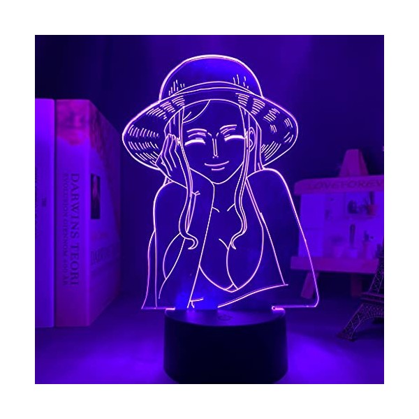 One Piece Nico Robin LED veilleuse pour enfants chambre décor japonais Anime cadeau 3d lampe une pièce Nico Robin veilleuse