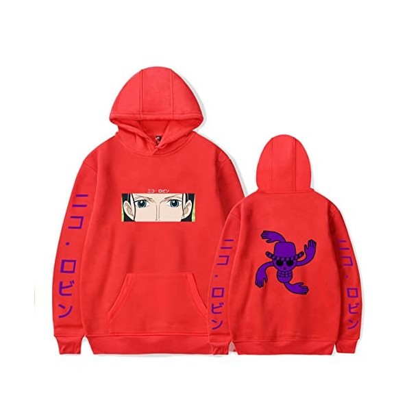 Sybnwnwm Sweat à capuche One Piece Nico Robin Cosplay avec poches pour vêtements de ville pour homme et femme, Noir , M