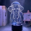 BTEVX 3D Illusion LED Night Lamp pour Enfants One Piece Nico Robin LED Night Light pour Enfants Garçons Chambre Japonais Anim
