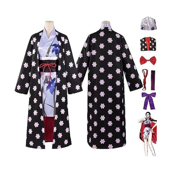 NIKKHO Anime One Piece Cosplay Costume pour filles,Jeu Character Nico Robin Fancy Dress Uniform with accessories,Halloween ma