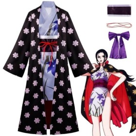 Anime One Piece Nico Robin Cosplay Costume pour Femmes Filles, Uniforme de Jeu de Rôle Cape Kimono Ensemble Complet Halloween