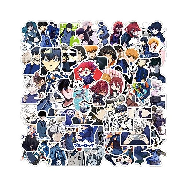 Lot de 100 autocollants BLUE LOCK anime pour ordinateur portable, pare-chocs, planche à roulettes, bouteilles deau, ordinate