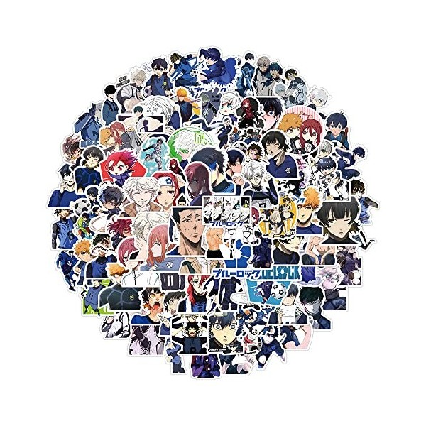 Lot de 100 autocollants BLUE LOCK anime pour ordinateur portable, pare-chocs, planche à roulettes, bouteilles deau, ordinate