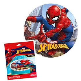 Gâteau SPIDERMAN rond 20 cm 8 pouces comestible WAFER. Produit sous licence. Dekora.