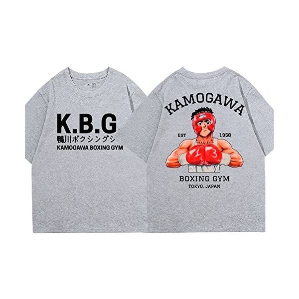 MTNROO Anime Hajime No Ippo Kamogawa Boxe Fitness T - Shirt Hommes Femmes T - Shirt Graphique Vêtements Harajuku Streetwear-B