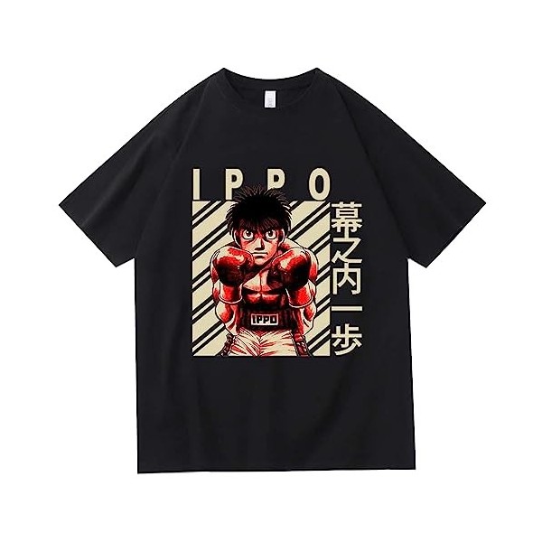 westtrend Hajime no Ippo T-Shirts Kamogawa Boxing Gym Pullover Makunouchi Ippo T-Shirts Anime Ippo Makunouchi T-Shirts pour H