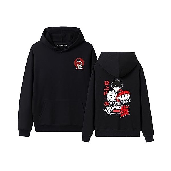 xhomeshop Anime Hajime no Ippo Fighting Spirit Hoodies Kamogawa Boxing Gym Long Sleatshirt Ippo Makunouchi Jumper Ippo Cospla
