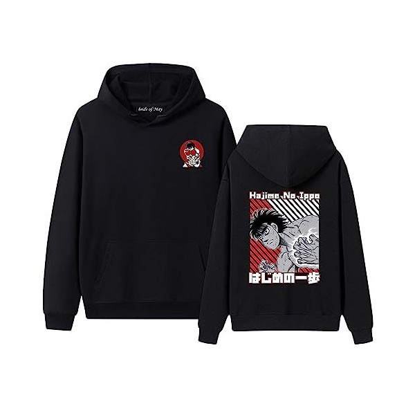 xhomeshop Anime Hajime no Ippo Fighting Spirit Hoodies Kamogawa Boxing Gym Long Sleatshirt Ippo Makunouchi Jumper Ippo Cospla