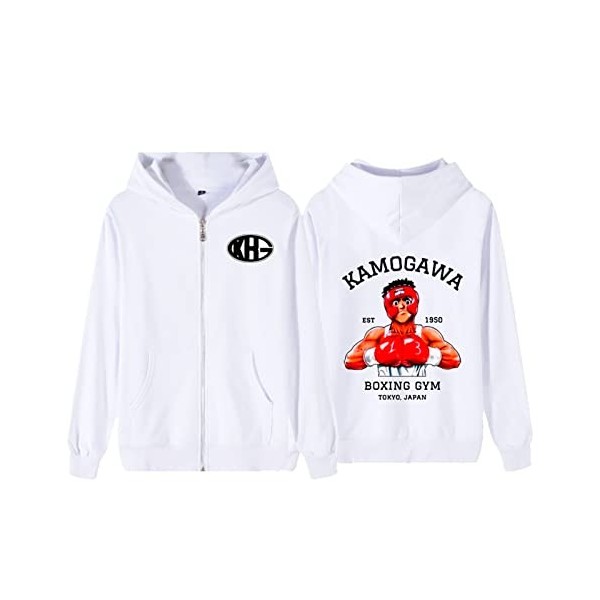 XSLGOGO Anime Hajime no Ippo Cosplay Cardigan Boxe Kamogawa Ippo Coat Makunouchi Ippo Full Zip Up Hoodie Ippo Cosplay Costume