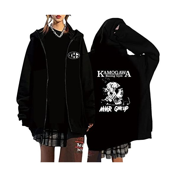 XSLGOGO Anime Hajime no Ippo Cosplay Cardigan Boxe Kamogawa Ippo Coat Makunouchi Ippo Full Zip Up Hoodie Ippo Cosplay Costume