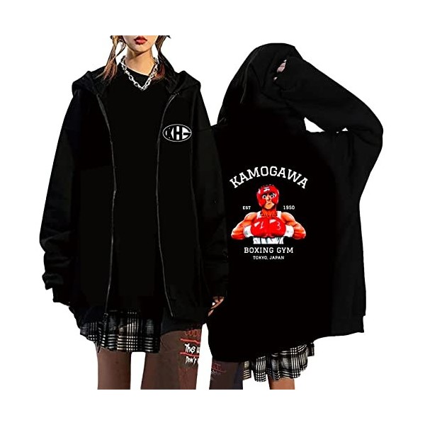 XSLGOGO Anime Hajime no Ippo Cosplay Cardigan Boxe Kamogawa Ippo Coat Makunouchi Ippo Full Zip Up Hoodie Ippo Cosplay Costume