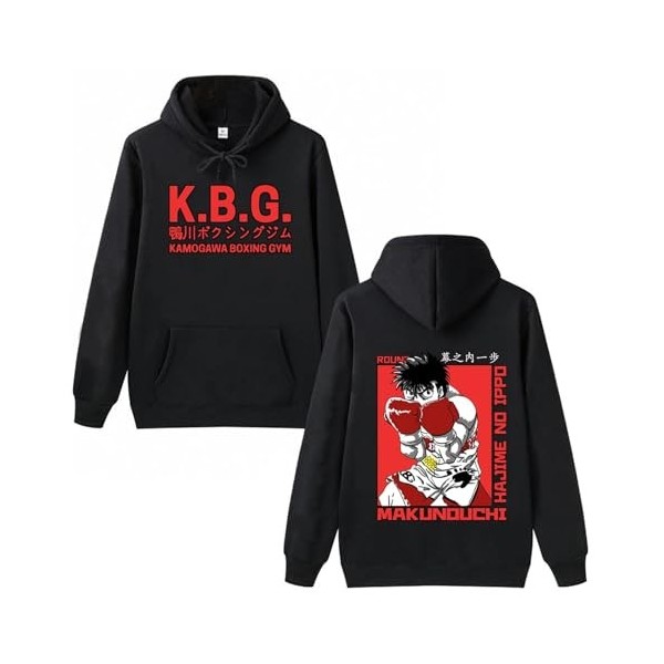 xhomeshop KBG Kamogawa Boxing Gym Imprimé Anime Hajime No Ippo Hoodies Ippo Makunouchi T-Shirts Kamogawa Ippo Coat Unisex T-S