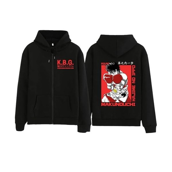 xhomeshop KBG Kamogawa Boxing Gym Imprimé Anime Hajime No Ippo Hoodies Ippo Makunouchi T-Shirts Kamogawa Ippo Coat Unisex T-S