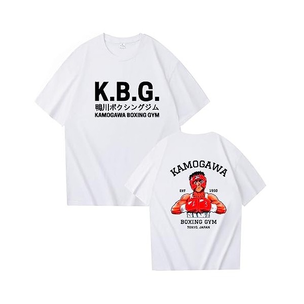 XSLGOGO Anime Hajime no Ippo Cosplay T-Shirts Ippo Makunouchi Top Kamogawa Boxing Gym Tee Fighting Spirit Cosplay Costume Mak