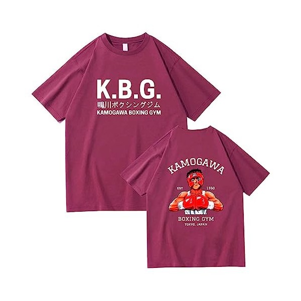 XSLGOGO Anime Hajime no Ippo Cosplay T-Shirts Ippo Makunouchi Top Kamogawa Boxing Gym Tee Fighting Spirit Cosplay Costume Mak