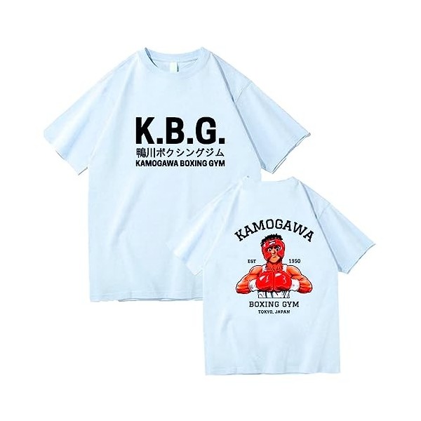 XSLGOGO Anime Hajime no Ippo Cosplay T-Shirts Ippo Makunouchi Top Kamogawa Boxing Gym Tee Fighting Spirit Cosplay Costume Mak