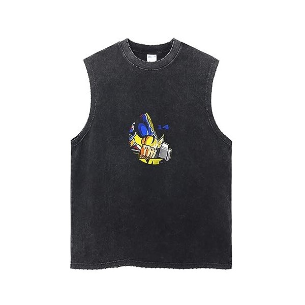 Hajime no Ippo The Fighting ! Hommes Débardeurs Hajime No Ippo T Shirt sans Manches Vest Tops Anime Vintage Wash Sleeveless T