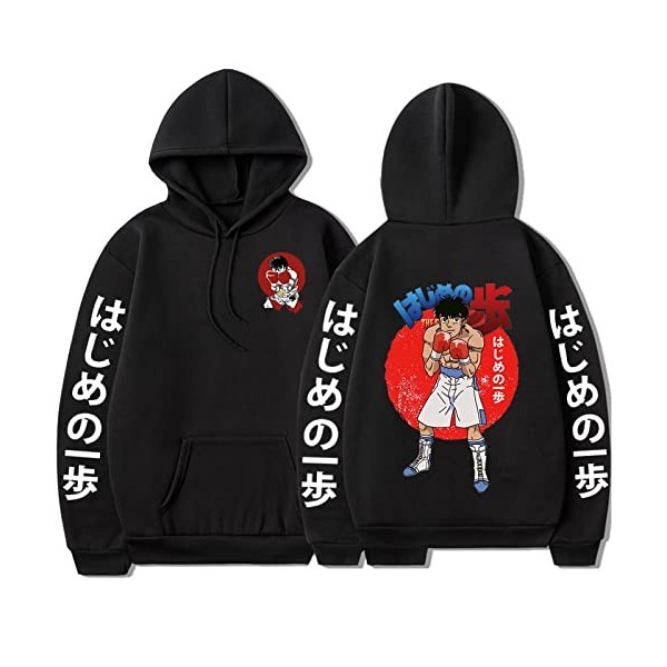 Sweat à Capuche Hajime No Ippo Anime Cartoon Print Cosplay Pullover, Printemps Automne Hommes Femmes Manches Longues Casual S