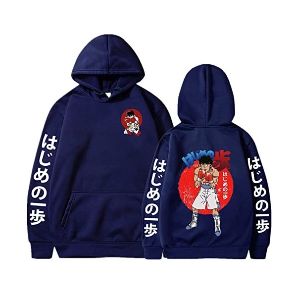 Sweat à Capuche Hajime No Ippo Anime Cartoon Print Cosplay Pullover, Printemps Automne Hommes Femmes Manches Longues Casual S