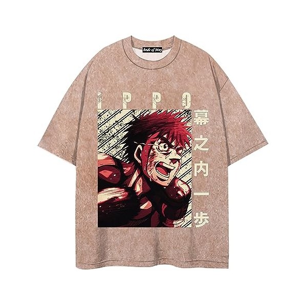 jiminhope Hajime no Ippo T-Shirt Dété Hommes et Femmes Casual Loose Short Sleeve Tops Anime Makunouchi Ippo Cosplay Costumes