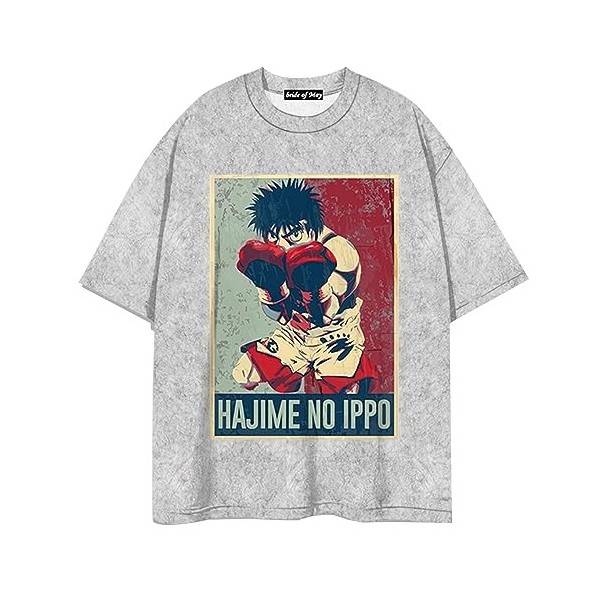 jiminhope Hajime no Ippo T-Shirt Dété Hommes et Femmes Casual Loose Short Sleeve Tops Anime Makunouchi Ippo Cosplay Costumes
