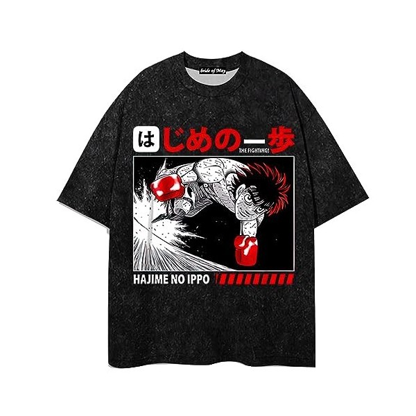 jiminhope Hajime no Ippo T-Shirt Dété Hommes et Femmes Casual Loose Short Sleeve Tops Anime Makunouchi Ippo Cosplay Costumes