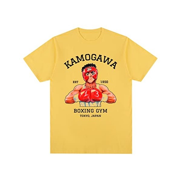 OUHZNUX Hajime No Ippo Kbg T-Shirt en Coton, Pull Décontracté À Manches Courtes pour Couple Tendance, Haut De Sport Unisexe S