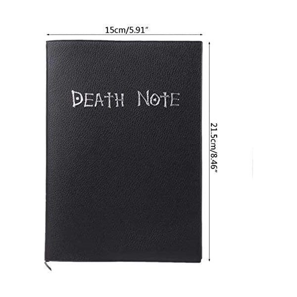 Carnet de notes Death Note avec stylo à plumes, thème anime Death Note cosplay, peut être utilisé comme journal ou carnet de 