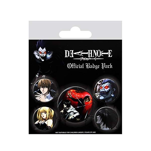 Death Note Characters pack de badge, Multicolore, 10 x 12,5cm