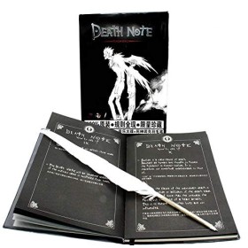 GUGUBU Death Note Cosplay Notebook with Feather Pen & L Necklace Gift Set