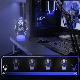 Lampe de chevet, Veilleuse Tactile Ryuk - Manga Lampe 3D LED illusion, Idée cadeau Noël anniversaire garçon et fille Lampe de