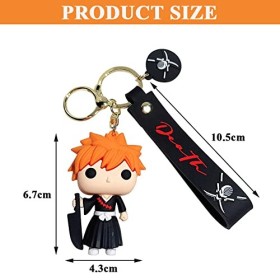 3pcs Anime Death-Note Porte Clés en Silicone 3D Keychain Dessin Animé Death-Note Figurines keychain Porte Clef, Cartoon Porte