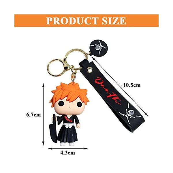 3pcs Anime Death-Note Porte Clés en Silicone 3D Keychain Dessin Animé Death-Note Figurines keychain Porte Clef, Cartoon Porte
