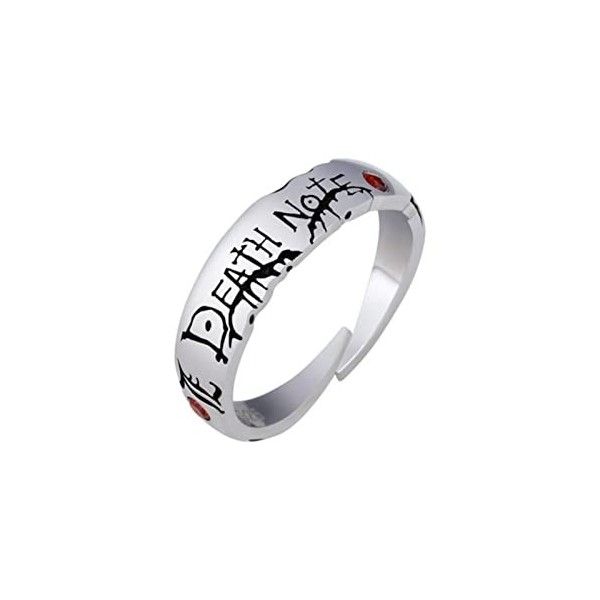 XJruixi Anime Death Note Yagami Light Alloy Rings Cosplay For Men Women Adjustable Ring Props Jewelry Accessory Gift