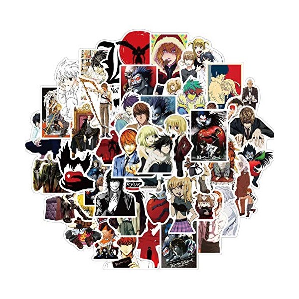 NEULEBEN Lot de 50 autocollants autocollants danime japonais imperméables pour ordinateur portable, bagages, skateboard, voi