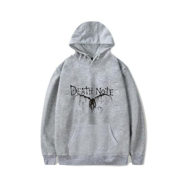 ExaRp Death Note Sweat à capuche imprimé 3D Anime Pull à manches longues Vêtements de sport, Noir , L