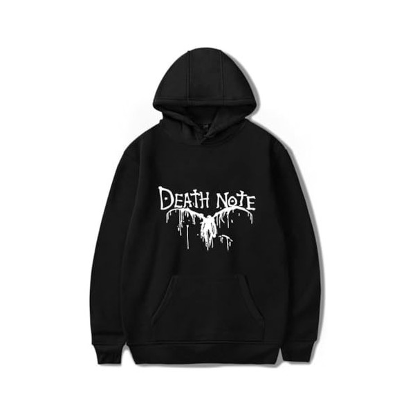 ExaRp Death Note Sweat à capuche imprimé 3D Anime Pull à manches longues Vêtements de sport, Noir , L