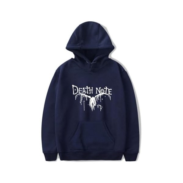 ExaRp Death Note Sweat à capuche imprimé 3D Anime Pull à manches longues Vêtements de sport, Noir , L