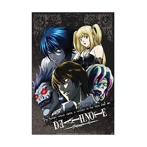 ABYstyle Death Note Group Mini poster sans cadre 38,1 x 52,8 cm - Motif : L, Light, Misa, Ryuk & Rem - Décoration murale pour