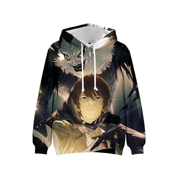 Death Note Anime Print Hoodie L Garçons Filles Automne Veste Sweatshirt Sweatshirt, Type 4, L