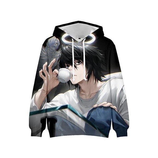Death Note Anime Print Hoodie L Garçons Filles Automne Veste Sweatshirt Sweatshirt, Type 4, L