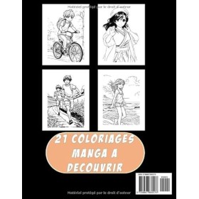 Instants de bonheur, livre de coloriage manga: Découvrez 21 illustrations uniques dans le style manga à colorier pour enfants