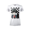Difuzed T-shirt Death Note. Personnage Elle L Lawliet . T-shirt blanc officiel. T-shirt unisexe, adulte et garçon., Blanc, X