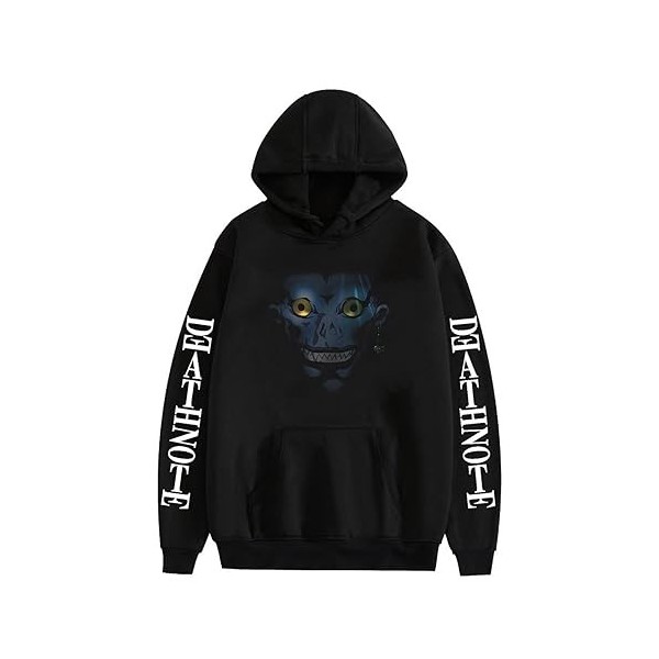 Zhongkaihua Death Note Light Yagami L Misa Amane Sweat à capuche numérique pour adultes adolescents Anime Sweatshirt avec poc