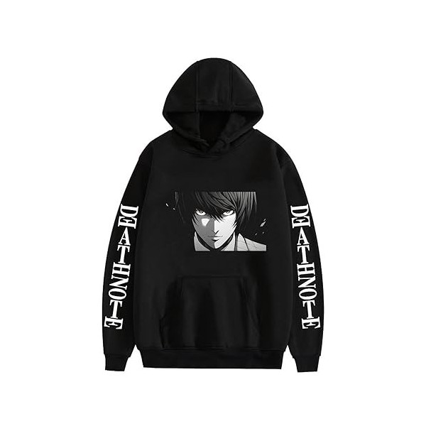 Zhongkaihua Death Note Light Yagami L Misa Amane Sweat à capuche numérique pour adultes adolescents Anime Sweatshirt avec poc