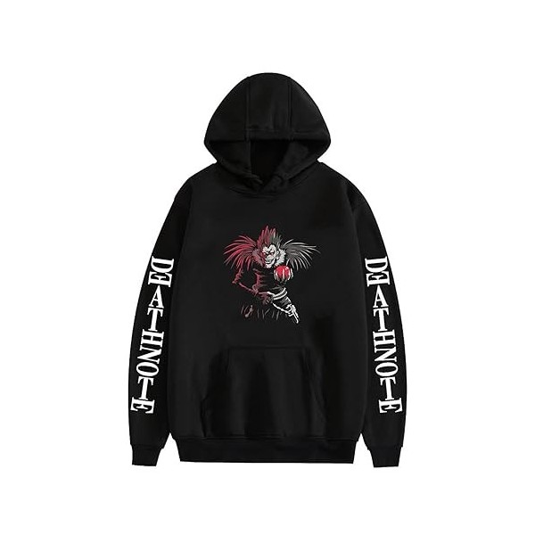 Zhongkaihua Death Note Light Yagami L Misa Amane Sweat à capuche numérique pour adultes adolescents Anime Sweatshirt avec poc