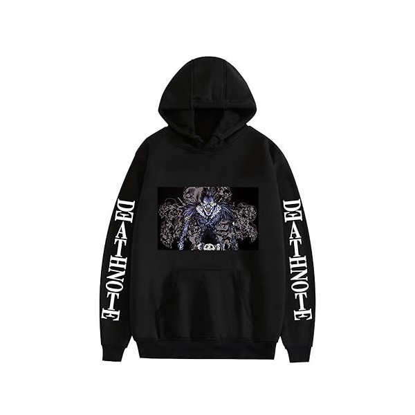 Zhongkaihua Death Note Light Yagami L Misa Amane Sweat à capuche numérique pour adultes adolescents Anime Sweatshirt avec poc