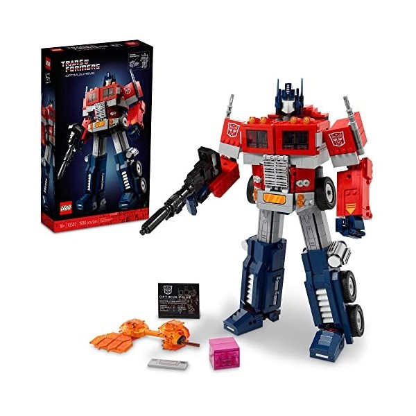 LEGO Icons Optimus Prime 10302 Transformers Ensemble de figurines de collection 2 en 1 Robot et camion pour adultes