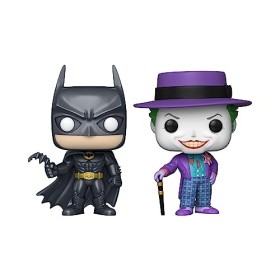 Funko Pop! Heroes: Batman - 1989 - 2 Pack Joker & Batman - Metallic - DC Comics - Exclusivité Amazon - Figurine en Vinyle